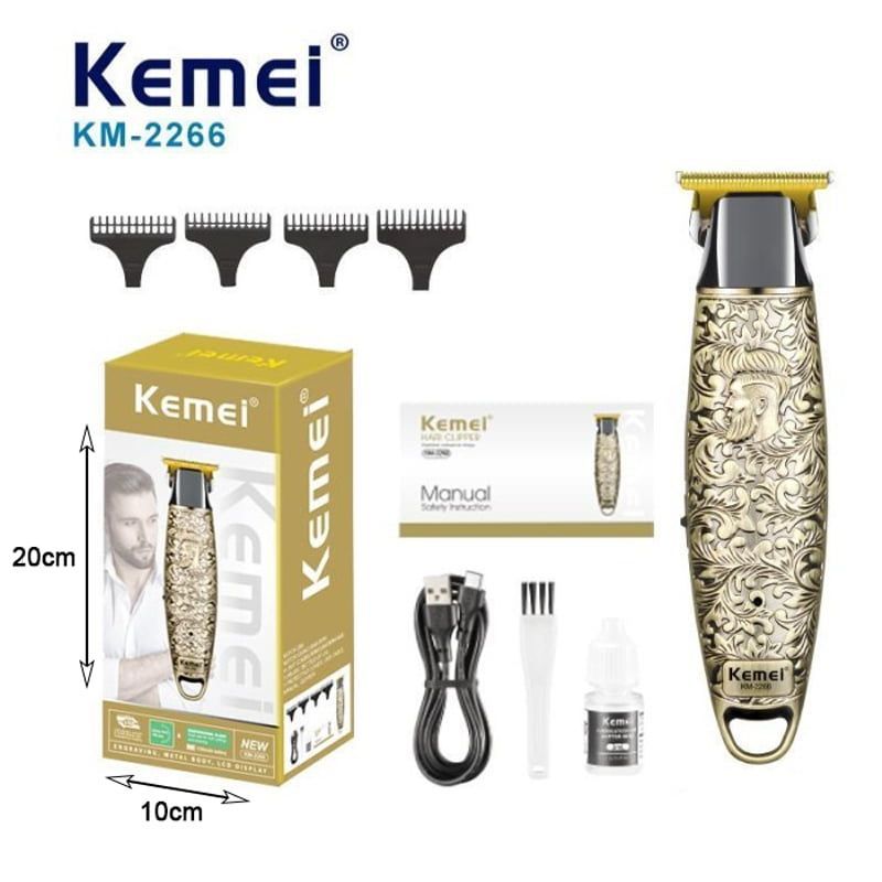 Kemei Επαναφορτιζόμενη Κουρευτική Μηχανή 1200mAh USB KM-2266 - Rechargable Professional Hair Clipper