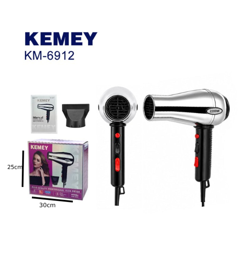 Kemei Επαγγελματικό Πιστολάκι Μαλλιών 2200W KM-6912 - Professional Hair Dryer 2200W