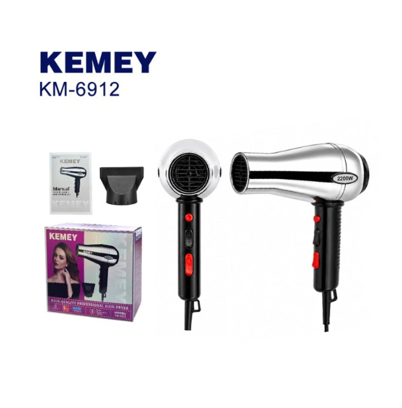 Kemei Επαγγελματικό Πιστολάκι Μαλλιών 2200W KM-6912 - Professional Hair Dryer 2200W