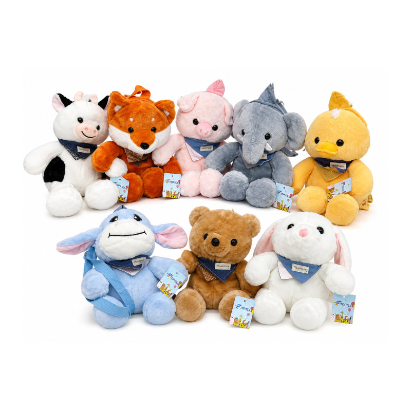 Παιδικό Λούτρινο Σακίδιο Πλάτης Ζωάκια 36cm - Kids Plush Animal Backpack 36cm