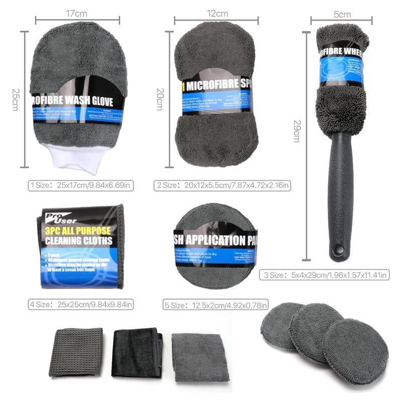 Σετ Καθαρισμού Αυτοκινήτου Microfiber 9τμχ - Pro User Car Cleaning Kit