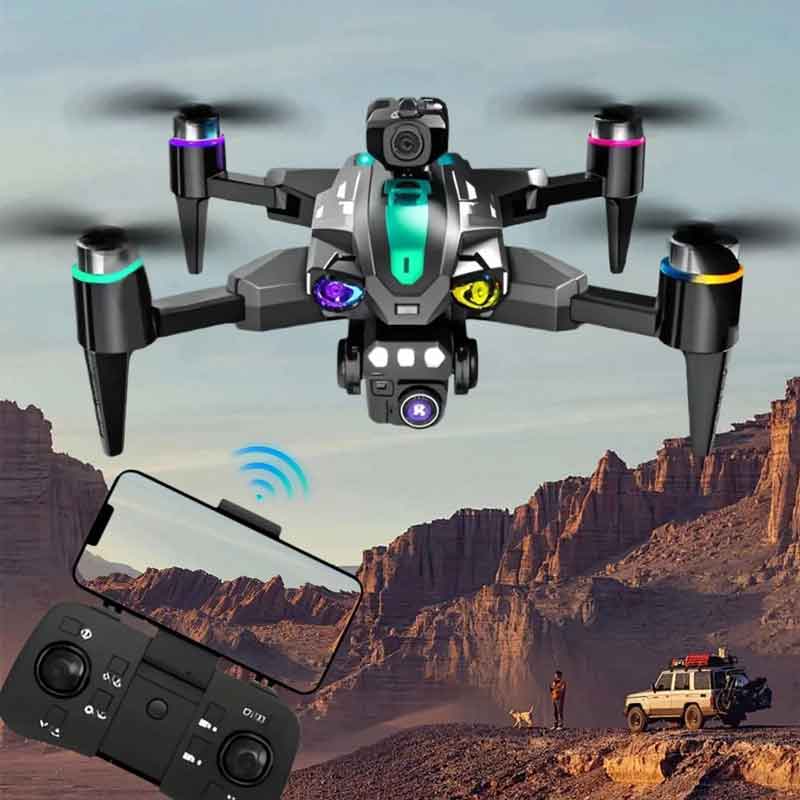 Andowl Drone 4K Ultra HD Με Κάμερα, RGB Φωτισμό Και Χειριστήριο Μαύρο SKY-769 - Drone HD Camera 4K