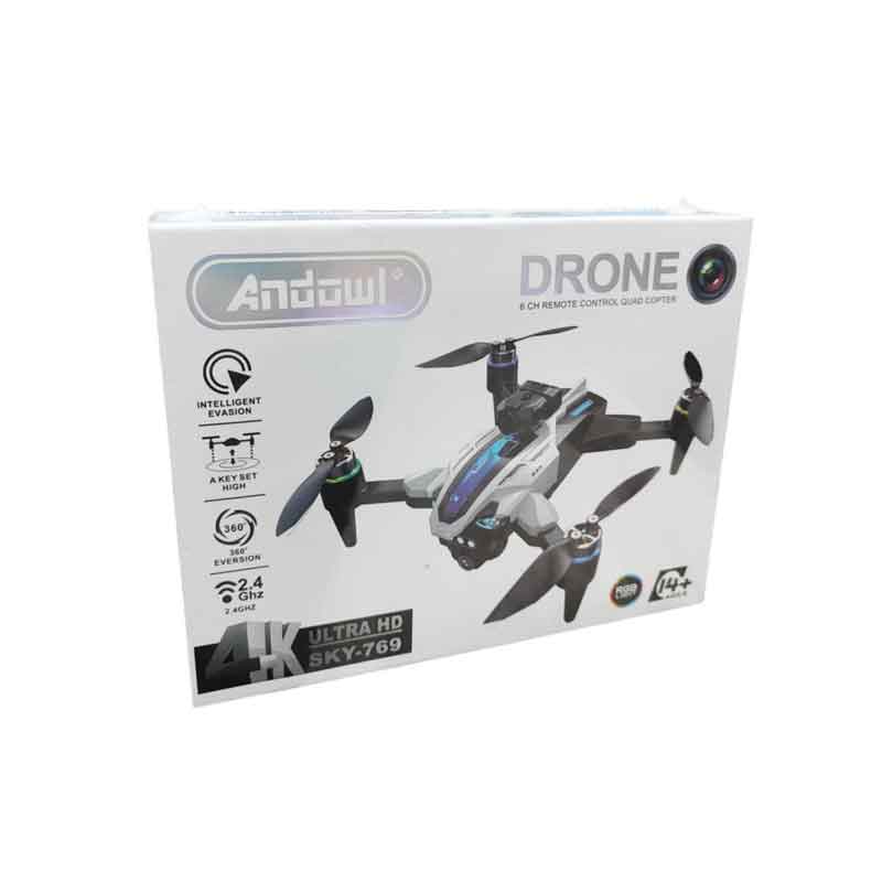 Andowl Drone 4K Ultra HD Με Κάμερα, RGB Φωτισμό Και Χειριστήριο Μαύρο SKY-769 - Drone HD Camera 4K