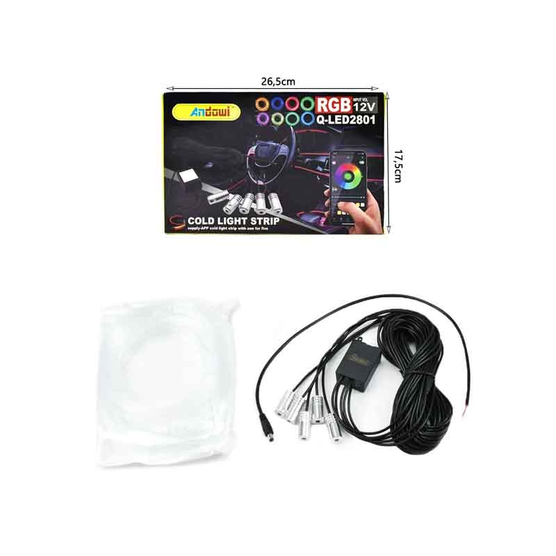 Andowl Διακοσμητικός Φωτισμός Αυτοκινήτου LED Q-LED2801 - Car Decorative Lighting with Color Control