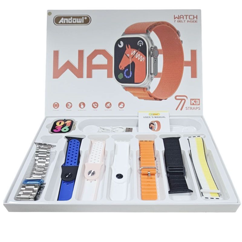 Andowl K3 Έξυπνο Ρολόι με 7 Λουράκια - Smartwatch with 7 Straps