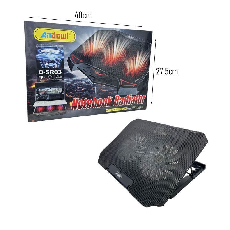 Andowl Βάση Ψύξης Laptop με Διπλούς Ανεμιστήρες LED Q-SR03 - Notebook Radiator