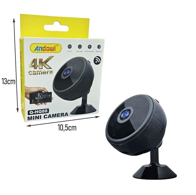 Andowl  Mini Κάμερα 4K WiFi με Νυχτερινή Όραση & Ανίχνευση Κίνησης Q-HQ88 - 4K WiFi Mini Camera