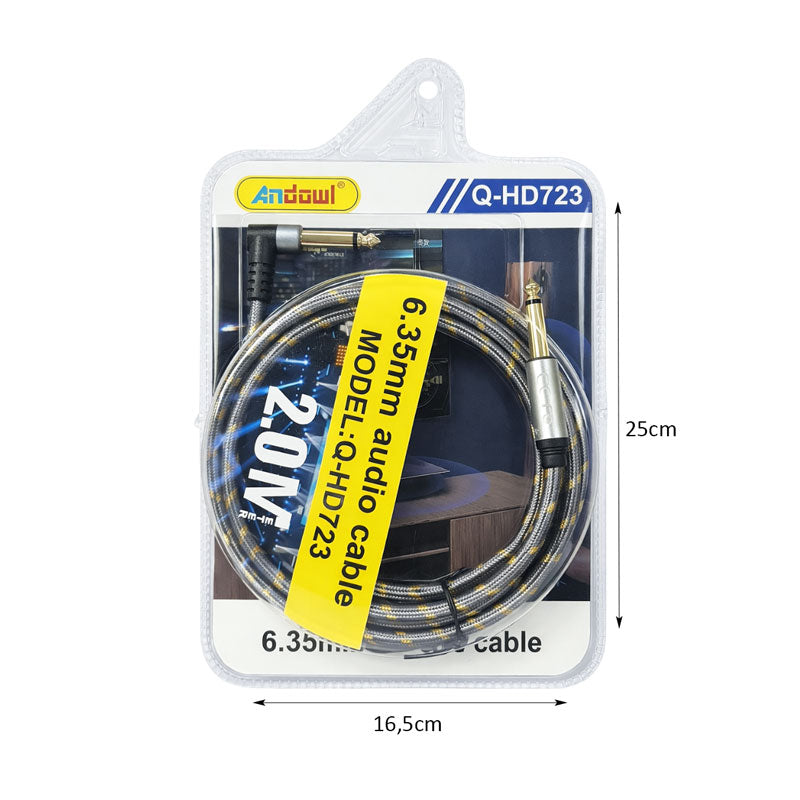 Andowl Καλώδιο Ήχου 6.35mm σε 6.35mm 2.0M Q-HD723 - Audio Cable