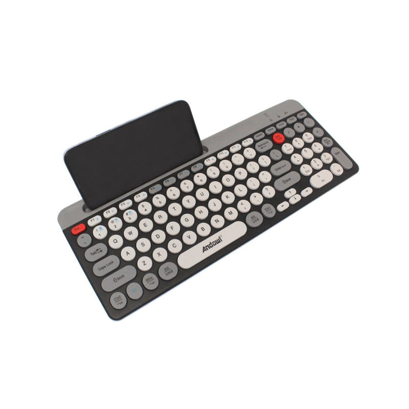 Andowl Ασύρματο Mini Πληκτρολόγιο με Βάση για Tablet και Smartphone QK8066 - Wireless Mini Keyboard with Stand for Tablet and Smartphone