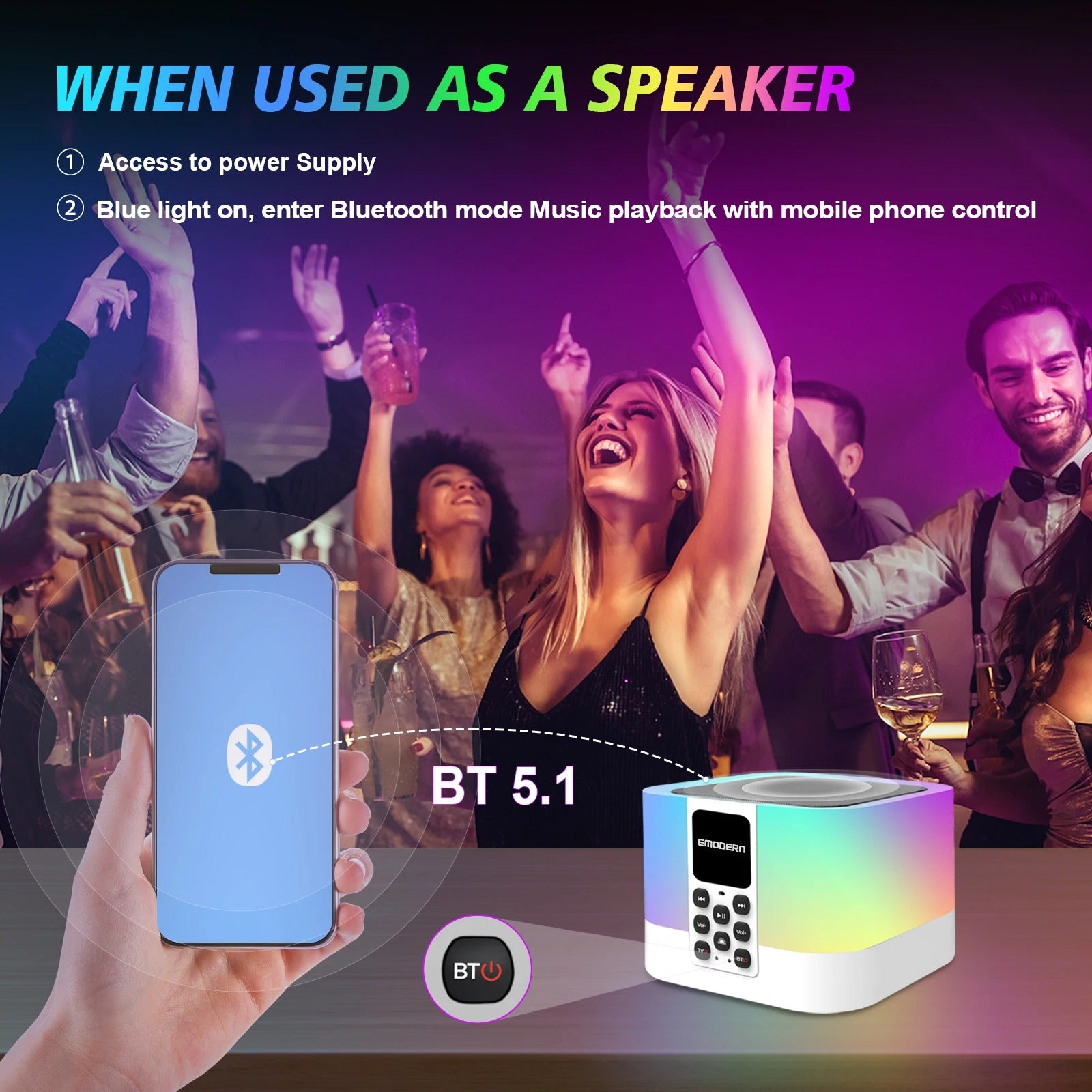 TV Box Και Bluetooth Ηχείο Με Φωτισμό RGB Andowl TV6 Mate