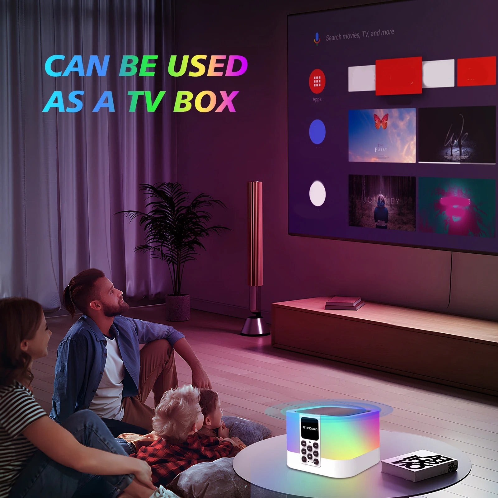 TV Box Και Bluetooth Ηχείο Με Φωτισμό RGB Andowl TV6 Mate