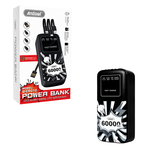 Andowl Φορητό Power Bank 60.000mAh Q-CD212 – Portable Power Bank