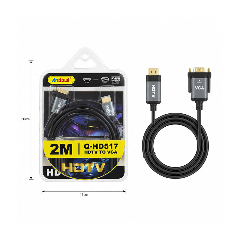 Καλώδιο Μετατροπέας HDMI σε VGA 2 Μέτρα 4K - HDMI to VGA Converter Cable 2M 4K