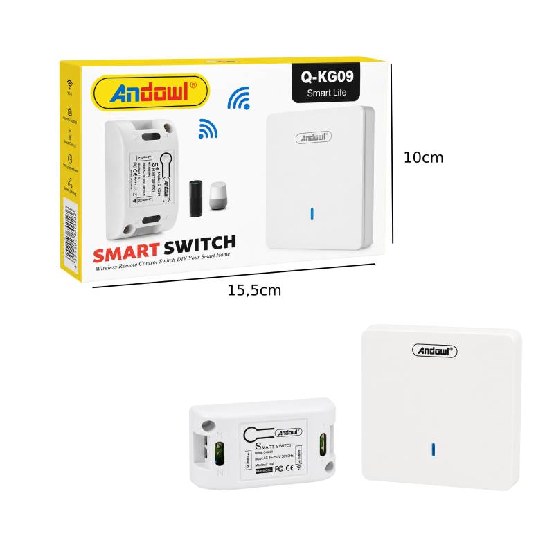 Andowl Έξυπνος Διακόπτης WiFi Smart Switch Q-KG09 - WiFi Smart Switch