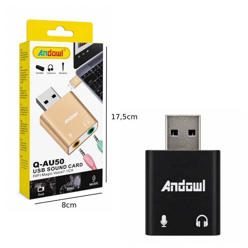 Andowl Εξωτερική Κάρτα Ήχου USB 7.1 Q-AU50 -External USB Sound Card