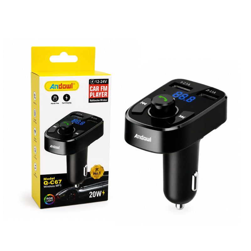 Andowl FM Transmitter Αυτοκινήτου Q-C67 Bluetooth 5.3 20W με 2 USB - Q-C67 Bluetooth 5.3 20W Car FM Transmitter with Dual USB AUTO & MOTO>Ήχος & Εικόνα Αυτοκινήτου>FM Transmitter Αυτοκινήτου