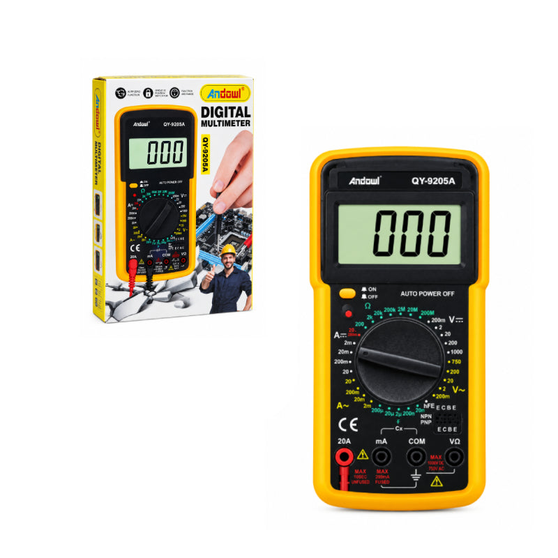 Andowl Ψηφιακό Πολύμετρο με Μεγάλη LCD Οθόνη  QY-9205A - Digital Multimeter with Large LCD Display