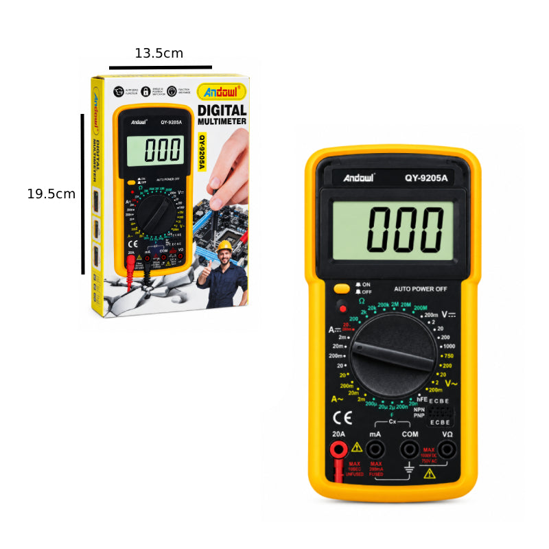 Andowl Ψηφιακό Πολύμετρο με Μεγάλη LCD Οθόνη  QY-9205A - Digital Multimeter with Large LCD Display
