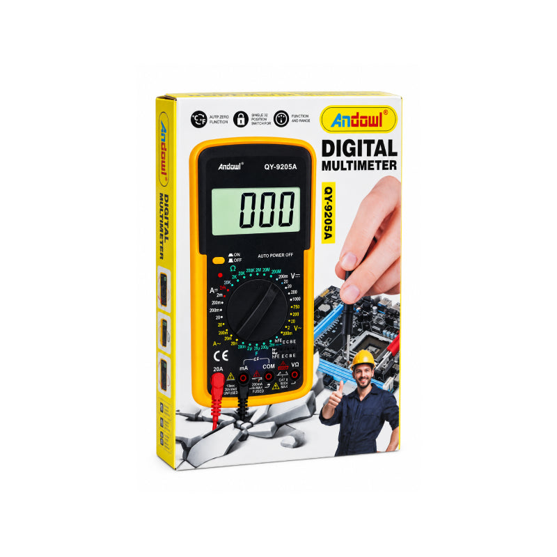Andowl Ψηφιακό Πολύμετρο με Μεγάλη LCD Οθόνη  QY-9205A - Digital Multimeter with Large LCD Display