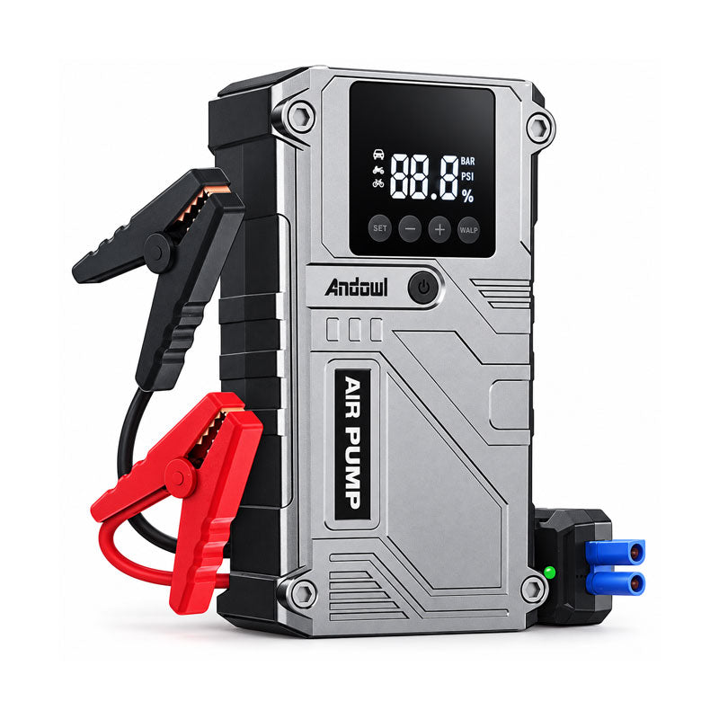Andowl Εκκινητής Αυτοκινήτου 12V 15000mAh με Αεραντλία, Power Bank & Ψηφιακή Οθόνη Q-XD639 - Car Jump Starter with Air Pump, Power Bank & Digital Display