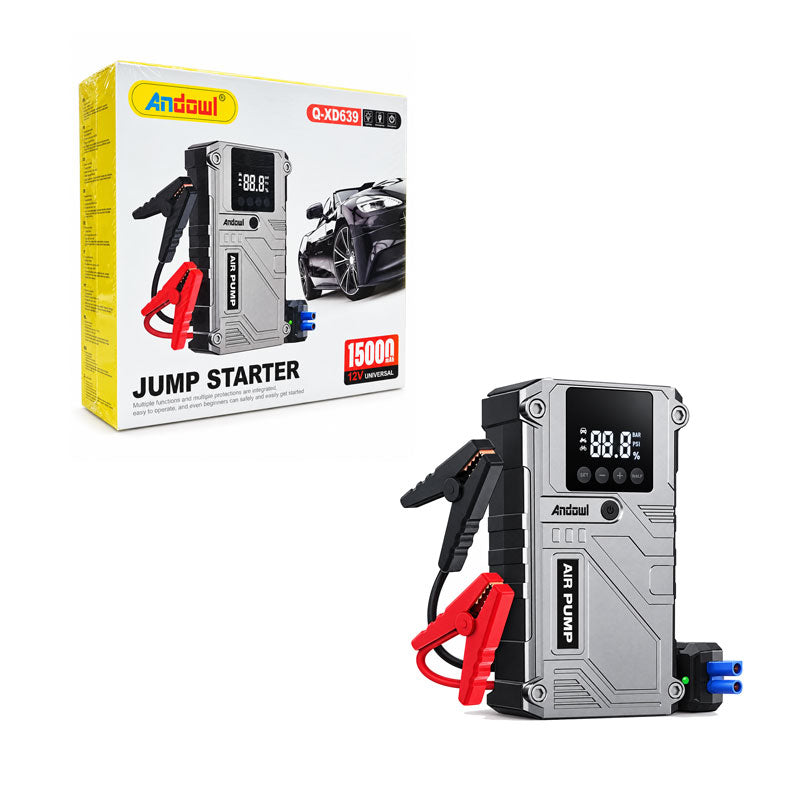 Andowl Εκκινητής Αυτοκινήτου 12V 15000mAh με Αεραντλία, Power Bank & Ψηφιακή Οθόνη Q-XD639 - Car Jump Starter with Air Pump, Power Bank & Digital Display