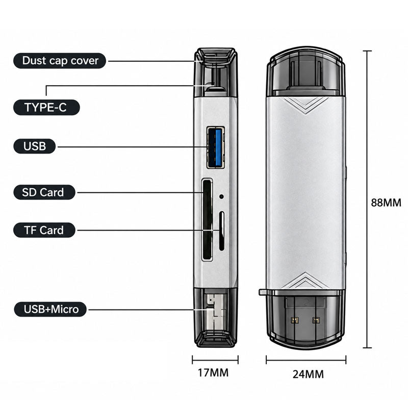 Andowl Πολυλειτουργικός Αντάπτορας OTG 6 σε 1 USB 3.0 Q-HU630 - USB 3.0 Adapter