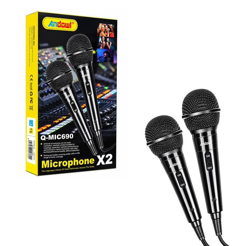 Andowl Σετ 2 Ενσύρματων Μικροφώνων Q-MIC690 - Set of 2 Wired Microphones