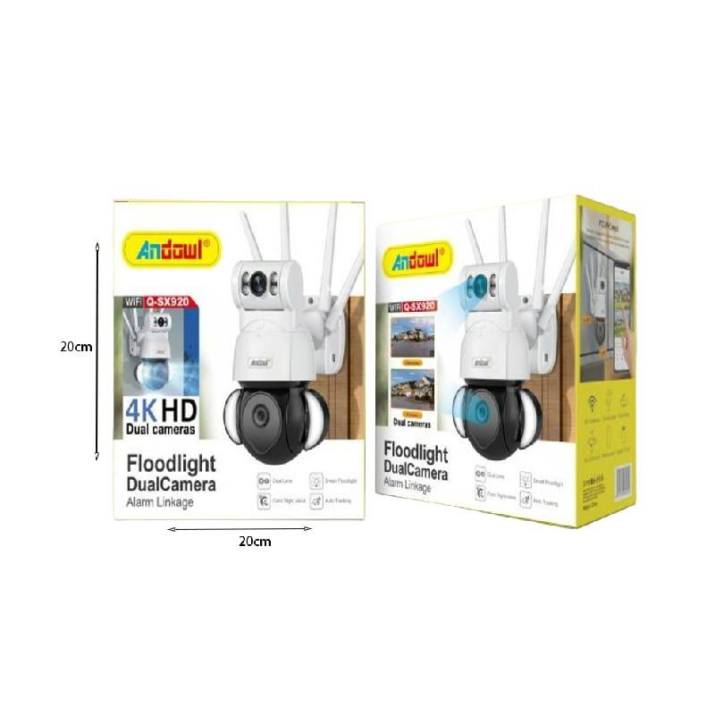 Andowl IP Κάμερα Παρακολούθησης Wi-Fi 4K Αδιάβροχη με Αμφίδρομη Επικοινωνία Q-SX920 - Foodlight Dual Camera