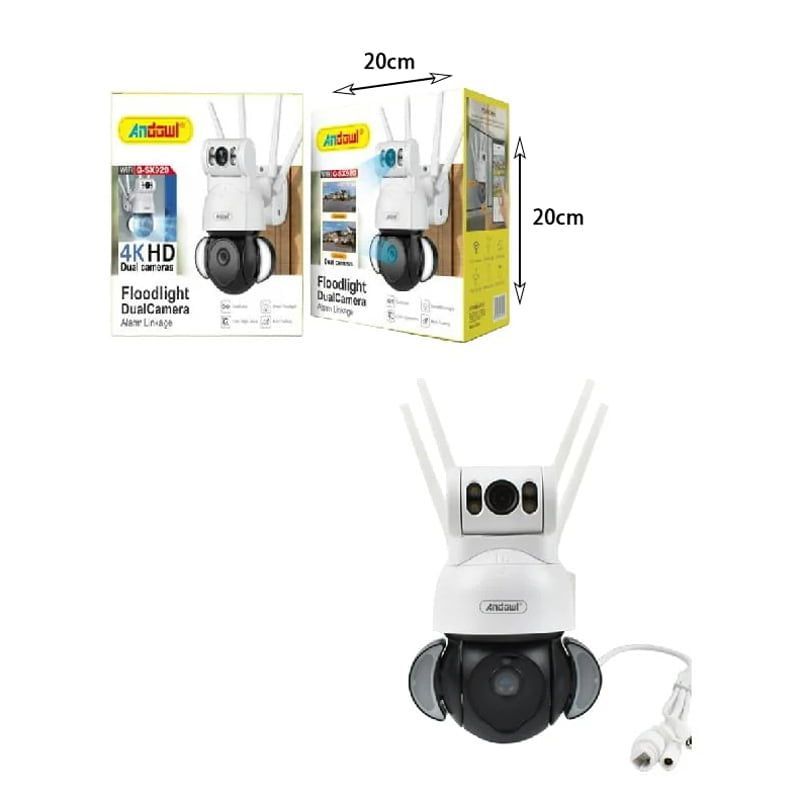 Andowl IP Κάμερα Παρακολούθησης Wi-Fi 4K Αδιάβροχη με Αμφίδρομη Επικοινωνία Q-SX920 - Foodlight Dual Camera