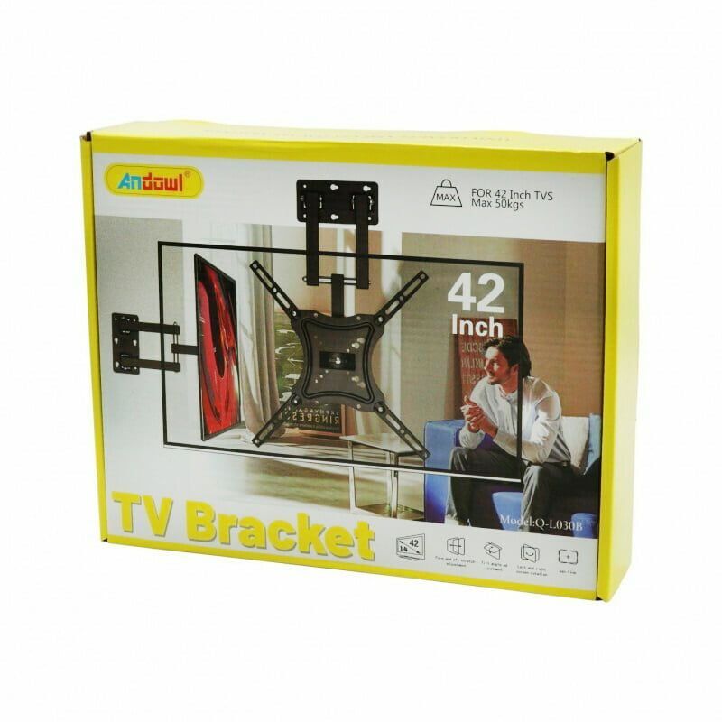 Andowl Q-L030B Βάση Τηλεόρασης Τοίχου με Βραχίονα έως 42" και 50kg 14-42Inch - TV Stand Wall Mount Bracket