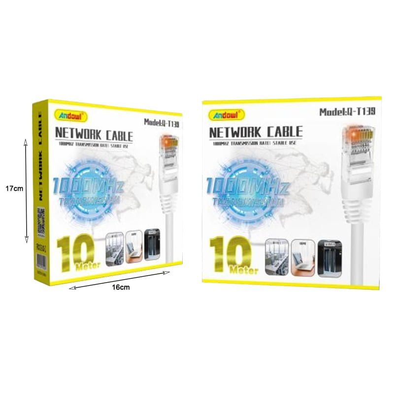 Andowl Καλώδιο δικτύου ethernet 10m 1000MHz Q-T139 - Net Work Cable Transmission Rate