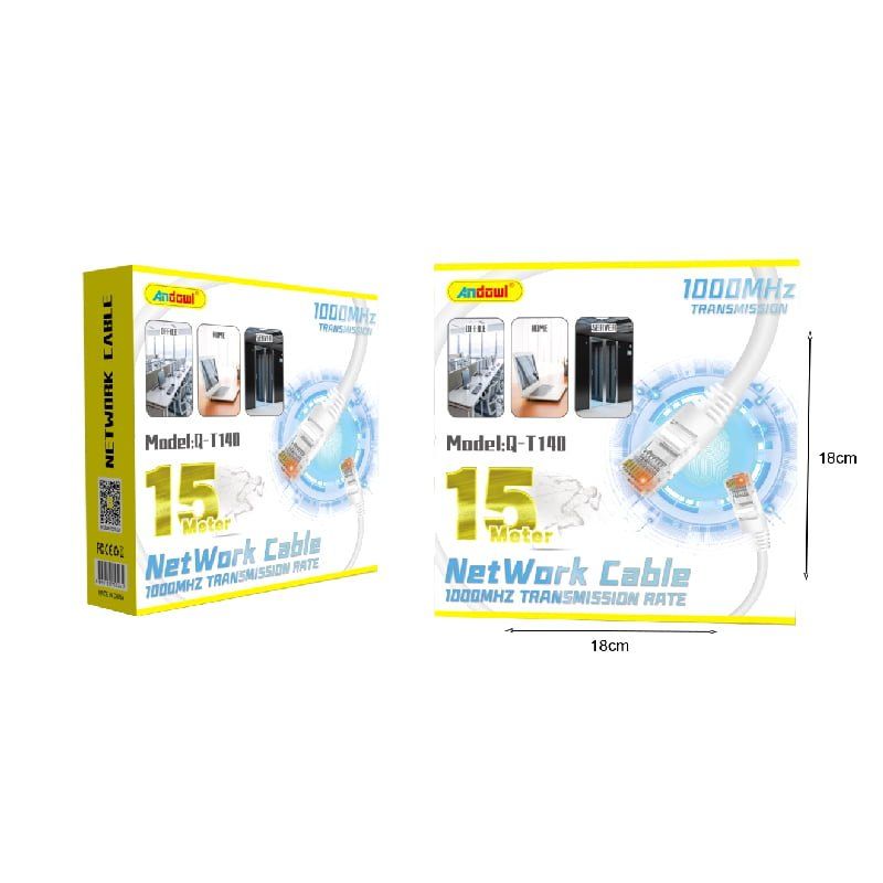 Andowl Καλώδιο δικτύου ethernet 15m 1000MHz U/UTP Cat.5e Q-T140 - Net Work Cable
