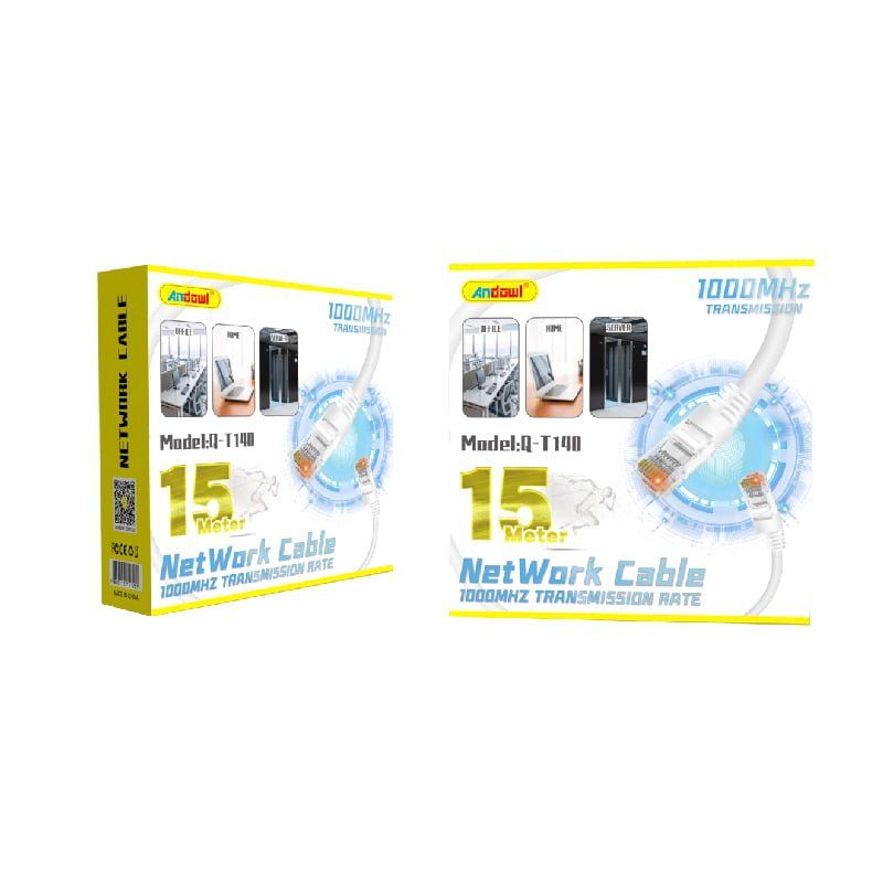 Andowl Καλώδιο δικτύου ethernet 15m 1000MHz U/UTP Cat.5e Q-T140 - Net Work Cable
