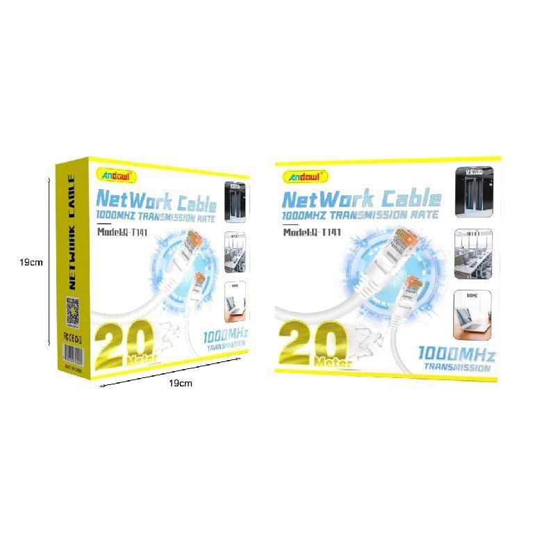 Andowl Καλώδιο δικτύου ethernet 20m 1000MHz U/UTP Cat.5e Q-T141 - Net Work Cable