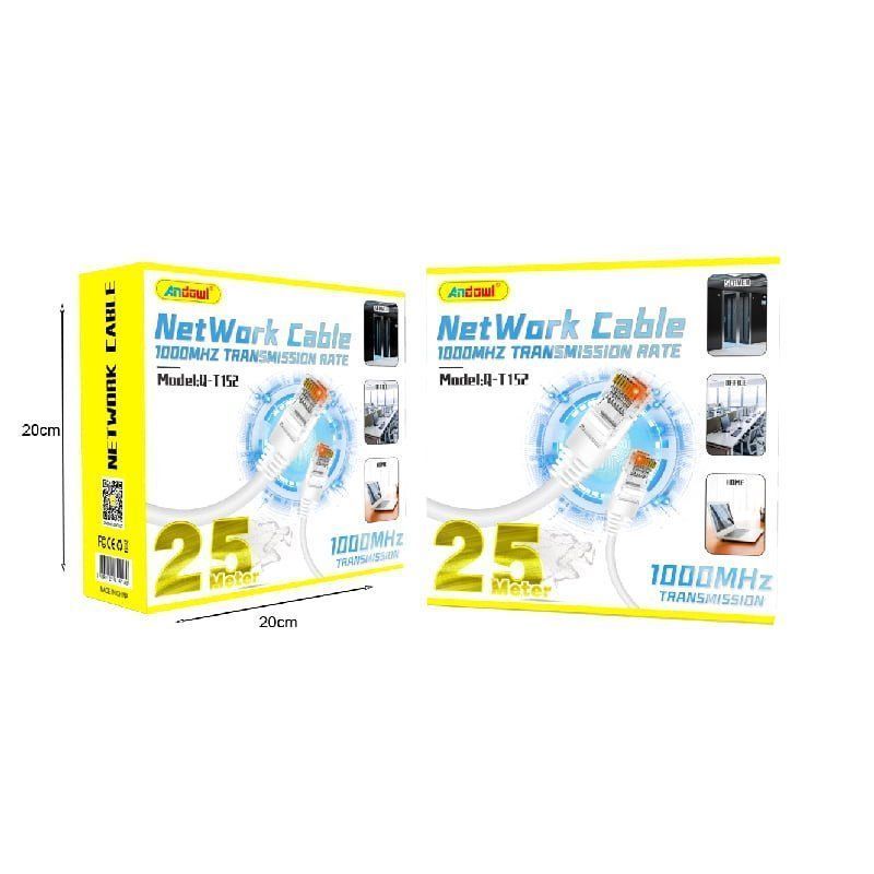 Andowl Καλώδιο δικτύου Ethernet 25m 1000MHz U/UTP Cat.5e Q-T152 - Net Work Cable