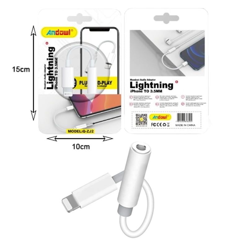 Andowl Q-ZJ2 Μετατροπέας Αντάπτορας 3.5mm σε Lightning - Lightning to 3.5mm Audio Jack Cable