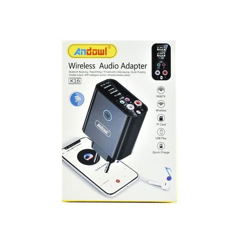 Andowl Ασύρματος Αναμεταδότης Ήχου Μπριζάκι Bluetooth K16 - Wireless Audio Adapter