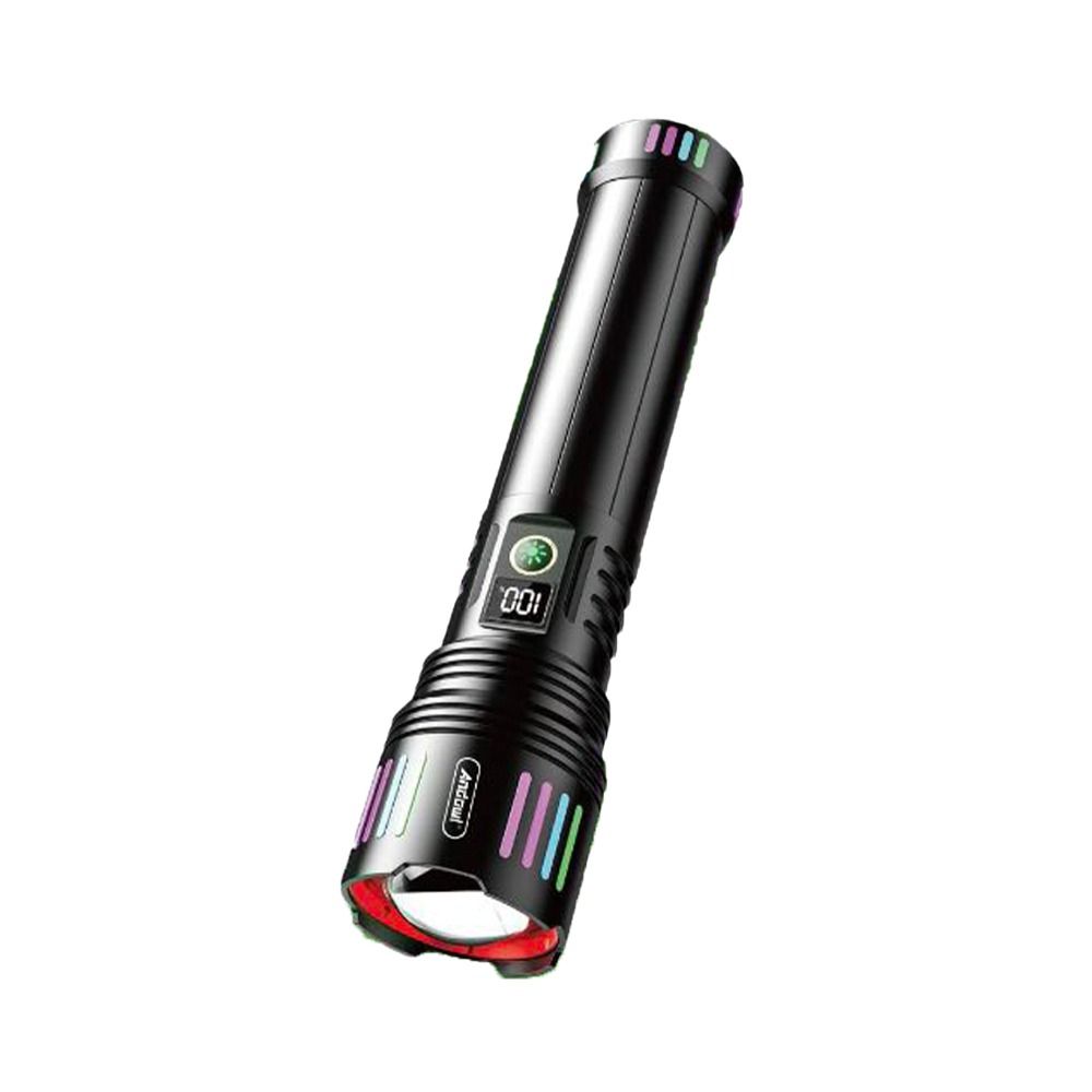 Andowl Επαναφορτιζόμενος Φακός Led 2000mAh με 5 λειτουργίες με δυνατότητα ζουμ L660 - Aluminum Alloy Strong Light Flashlight