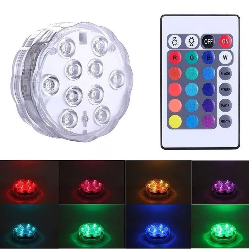 Andowl Φως Αδιάβροχο 10 LED RGB με Χειριστήριο Q-LED95 - LED RGB Diving Light