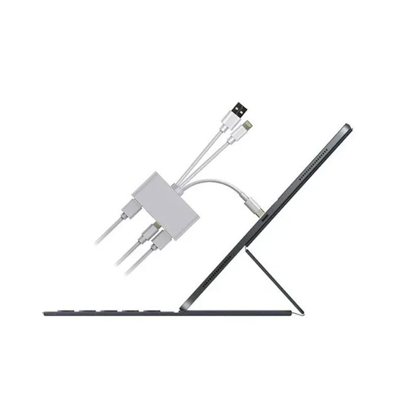 Andowl 5 σε 1 Lightning+Type C+USB A Card Reader με 3 Καλώδια Andowl Q-Z09 - 3-wire  5 in 1 card reader Q-Z09