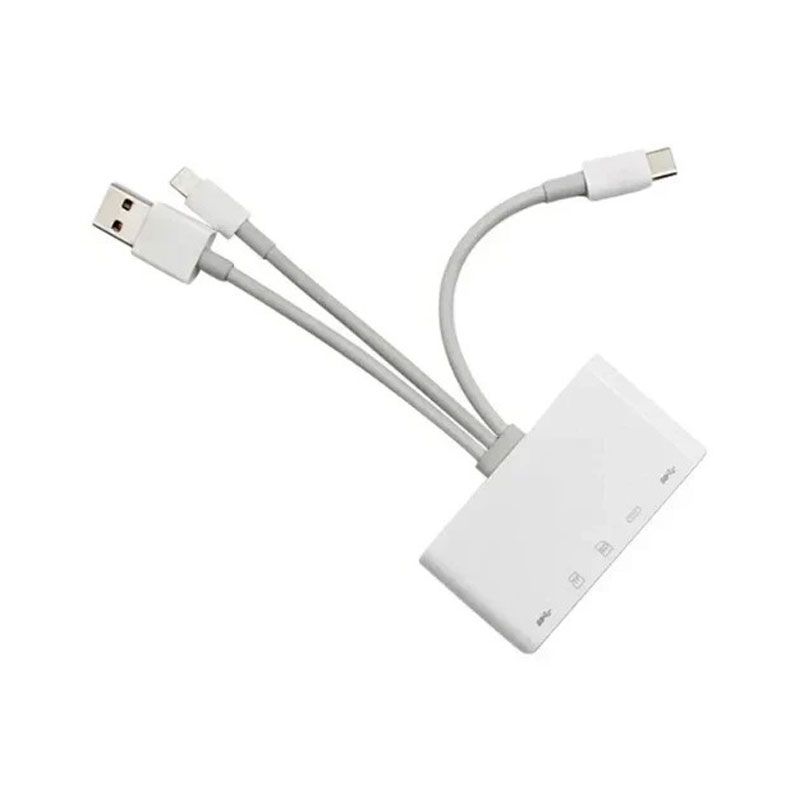 Andowl 5 σε 1 Lightning+Type C+USB A Card Reader με 3 Καλώδια Andowl Q-Z09 - 3-wire  5 in 1 card reader Q-Z09