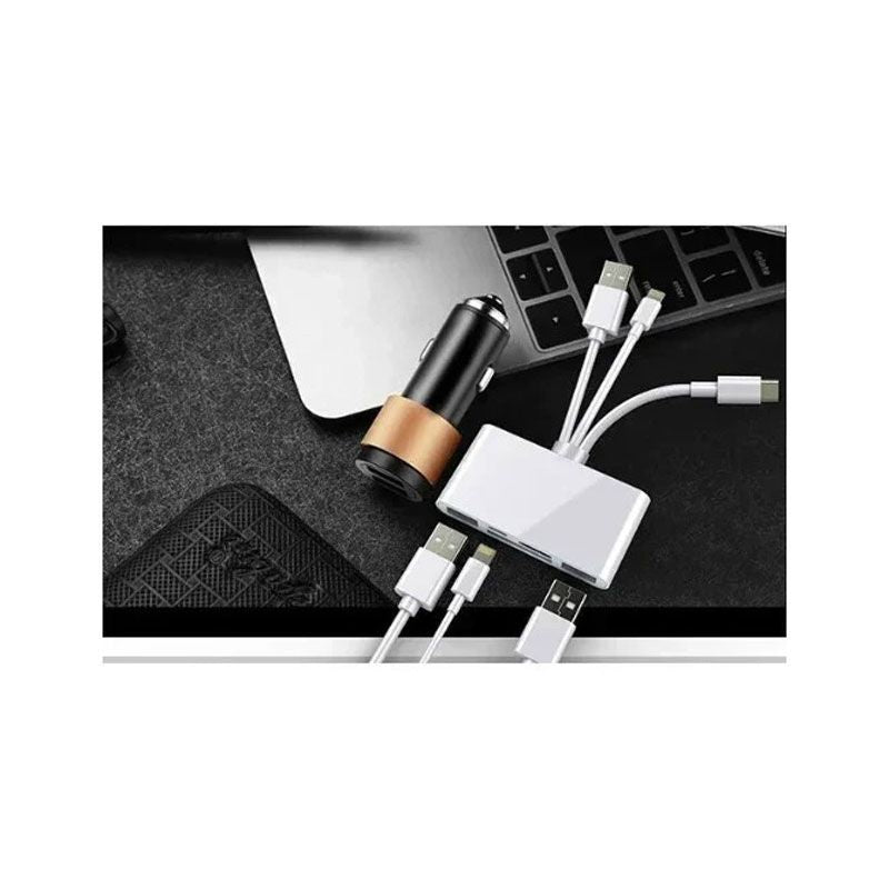 Andowl 5 σε 1 Lightning+Type C+USB A Card Reader με 3 Καλώδια Andowl Q-Z09 - 3-wire  5 in 1 card reader Q-Z09