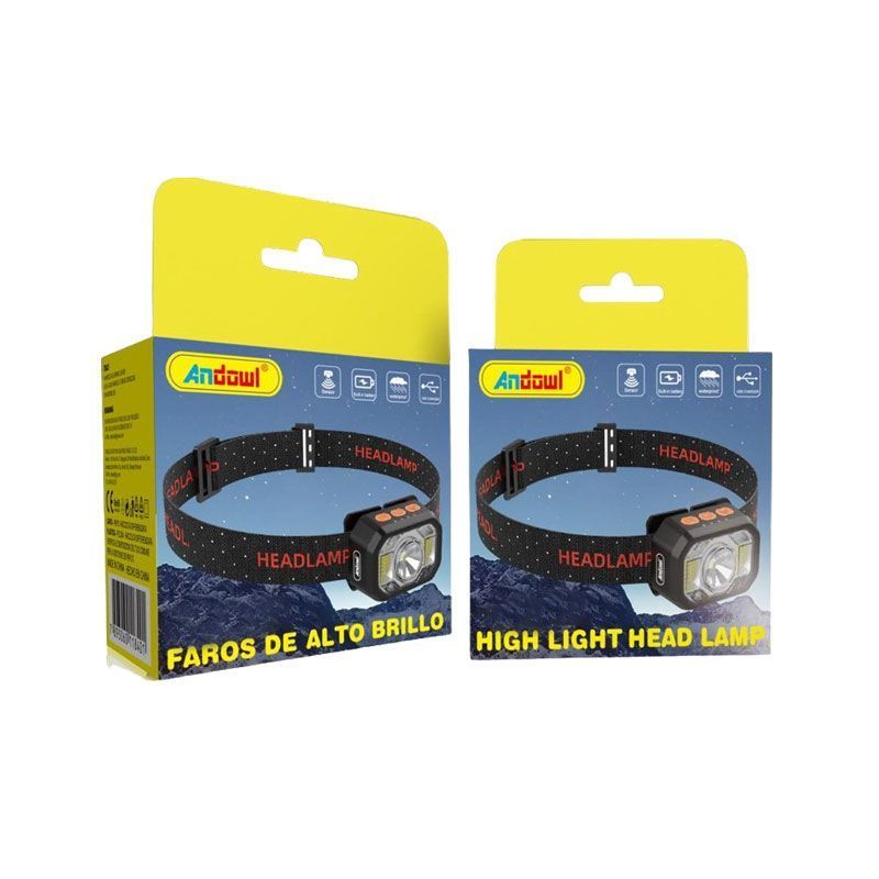 Andowl Επαναφορτιζόμενος Φακός Κεφαλής LED Αδιάβροχος με Μέγιστη Φωτεινότητα 750lm Q-TD209 - High Light Head Lamp