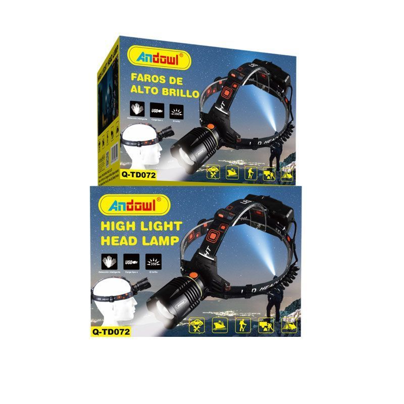Andowl Επαναφορτιζόμενος φακός κεφαλής LED Q-TD072 - High Light Head Lamp
