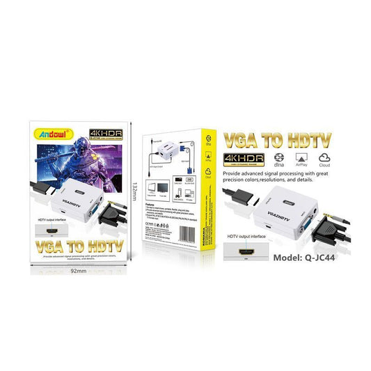 Andowl Αντάπτορας 3.5mm / VGA female - HDMI female Q-JC144 - VGA to HDTV