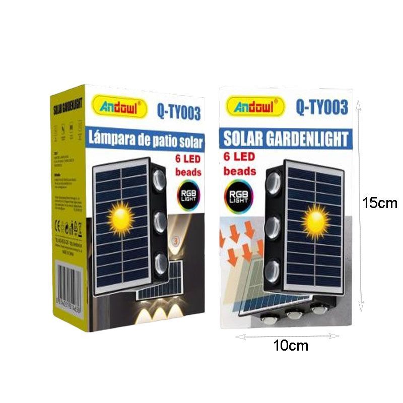 Andowl Ηλιακός Προβολέας με 6 LED και RGB Q-TY003 - Solar Gardenlight Q-TY003