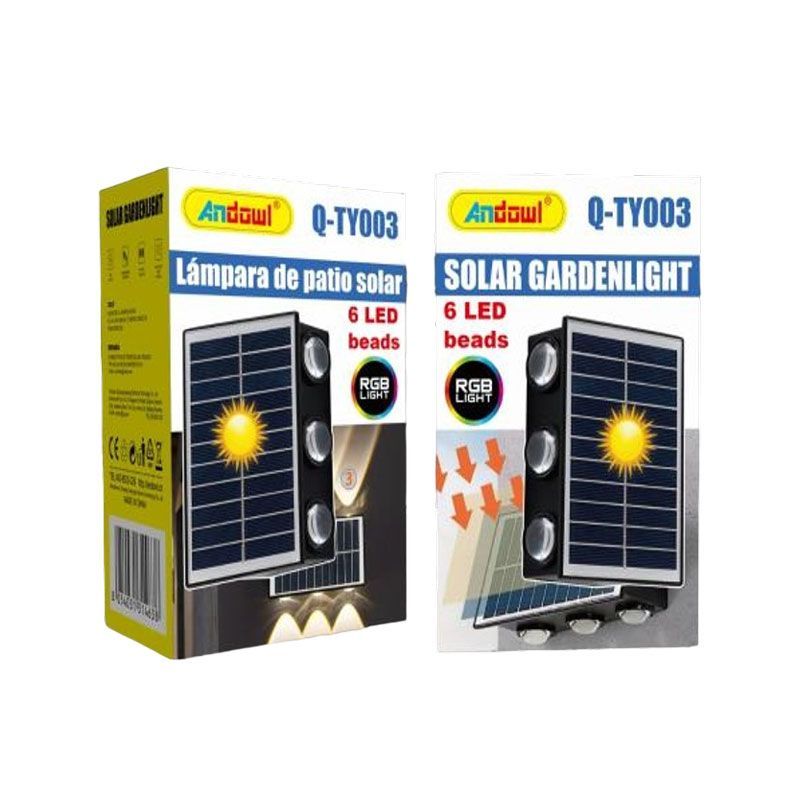 Andowl Ηλιακός Προβολέας με 6 LED και RGB Q-TY003 - Solar Gardenlight Q-TY003