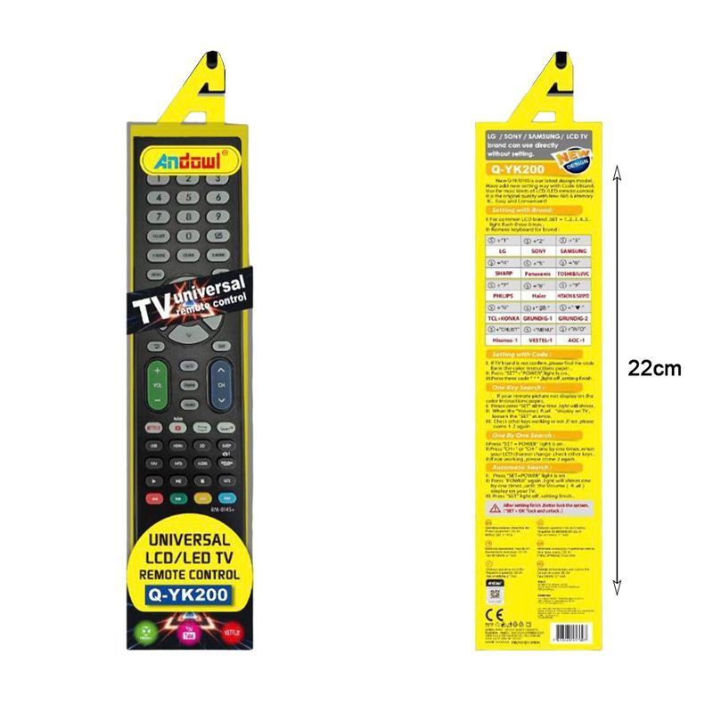 Andowl Universal Τηλεχειριστήριο Q-YK200 για Τηλεοράσεις - TV Universal Remote Control