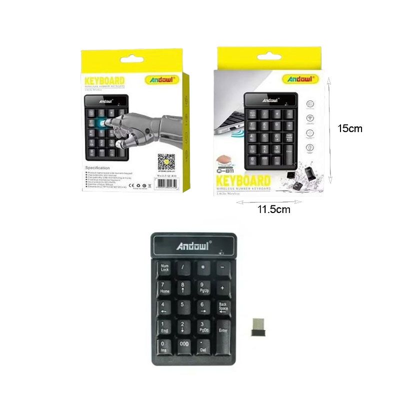 Andowl Ασύρματο Αριθμητικό Πληκτρολόγιο Q-811 – Wireless Number Keyboard