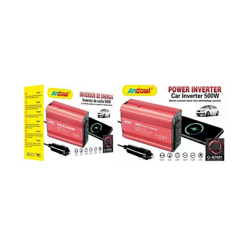 Andowl Inverter Αυτοκινήτου Τροποποιημένου Ημιτόνου 500W για Μετατροπή 12V DC σε 220V AC Q-N7001 - Power Inverter